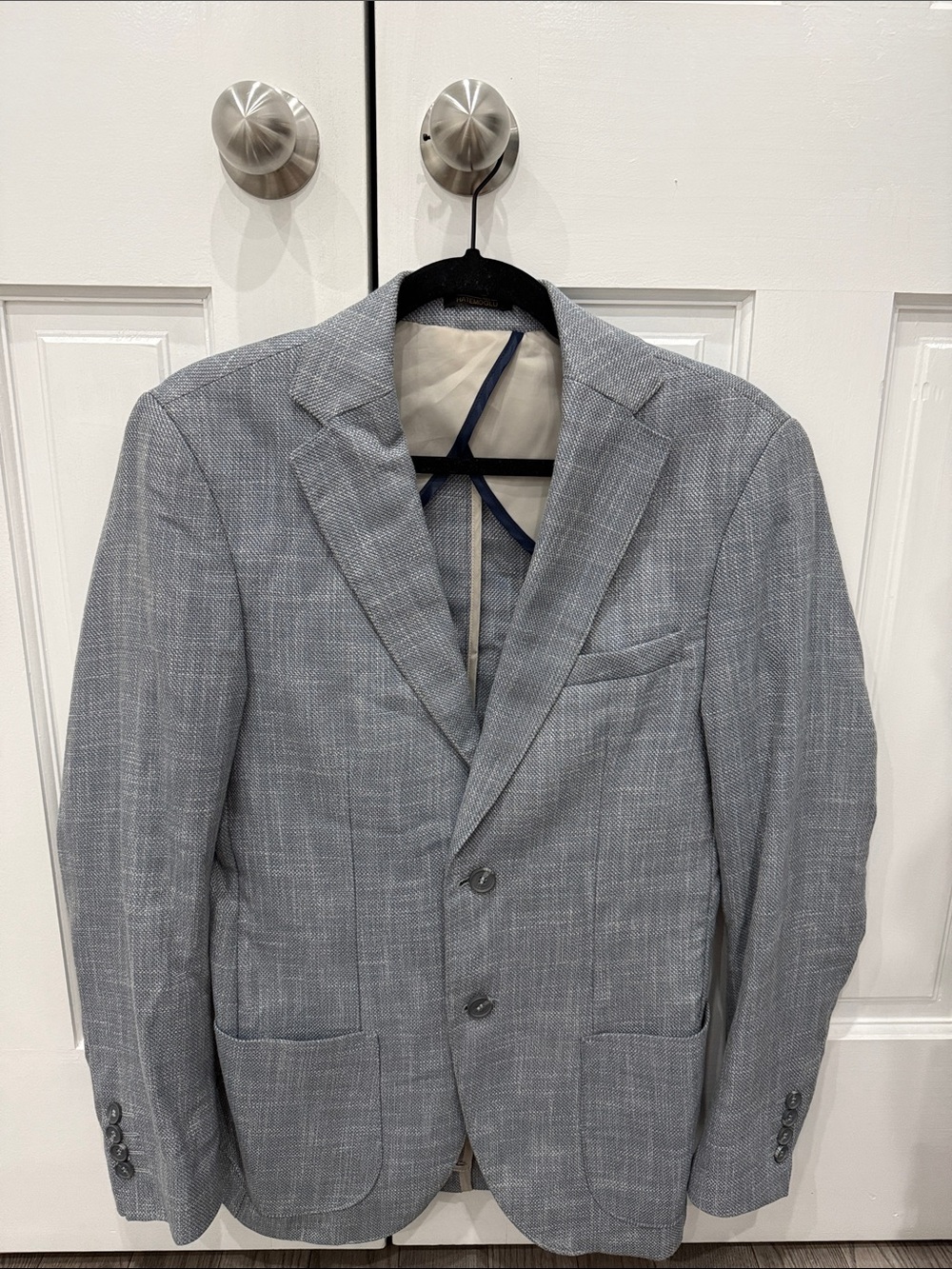 Men's Light Gray Two-Button Blazer